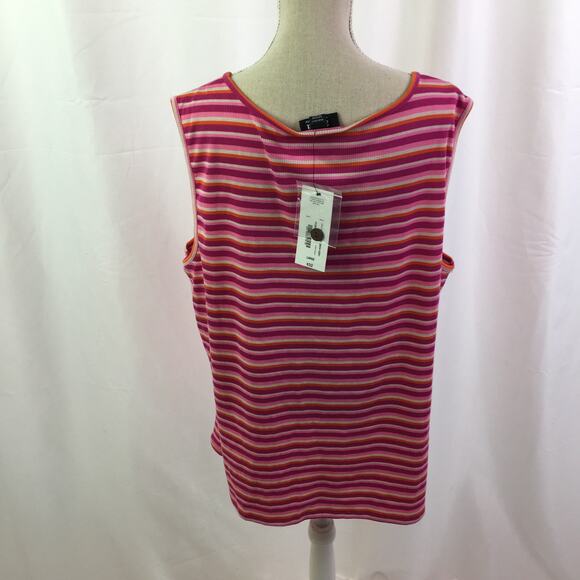 a.n.a Sleeveless Striped Blouse Fuchsia Large - Picture 15 of 16
